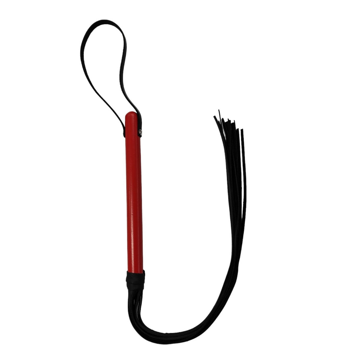 Echtleder Peitsche mit rotem Griff 77cm
