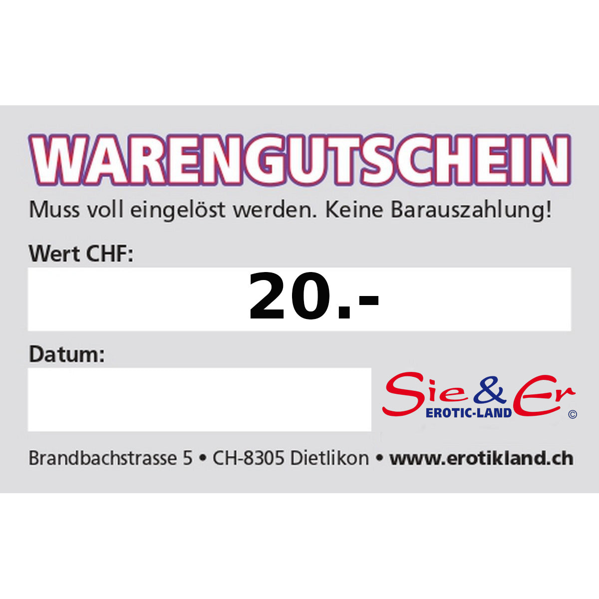 Gutschein für 20.-