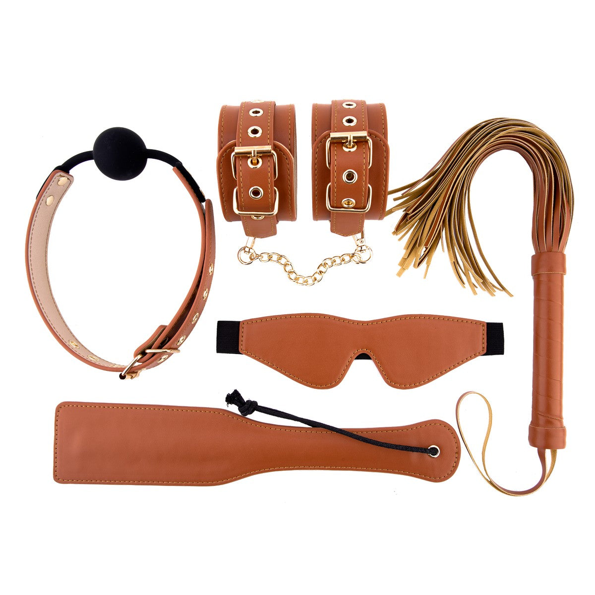 Blaze Elite BDSM Set Cognac Vegan Leather