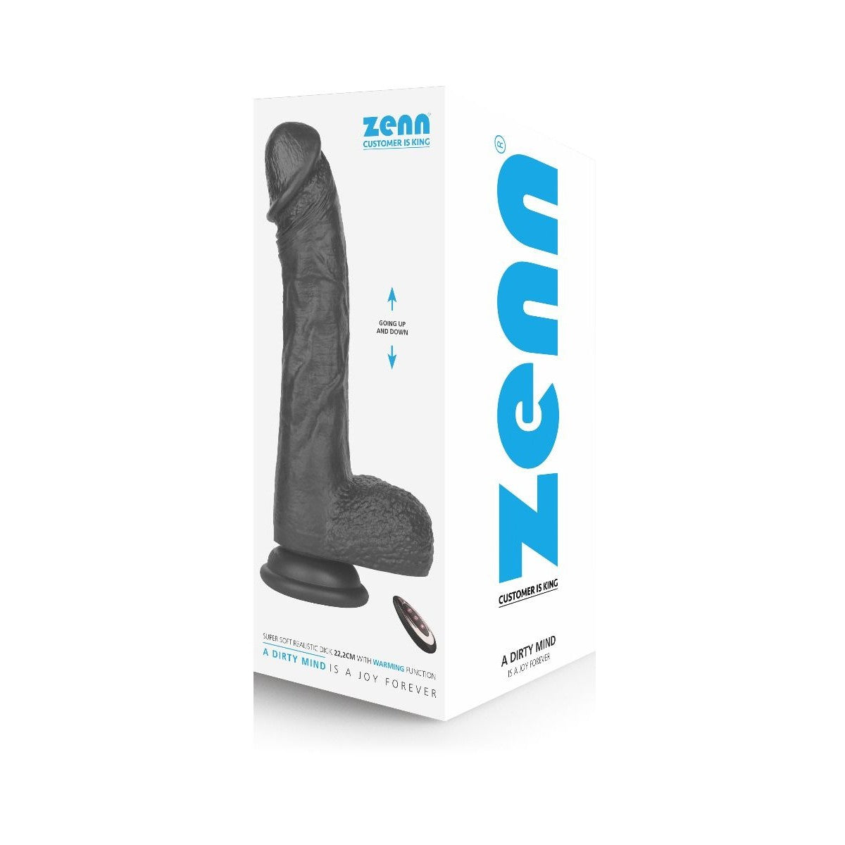 ZENN Super Soft Realistic Dick 22.2cm with Warming Function Black