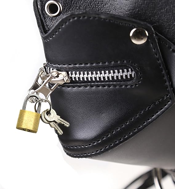 Bondage Maske mit Metallringen