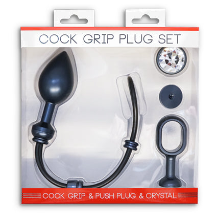 Cock Grip Plug Set Anthrazit Gr. L