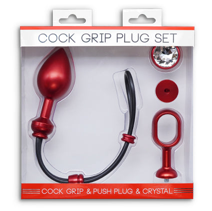 Cock Grip Plug Set Rot Gr. L