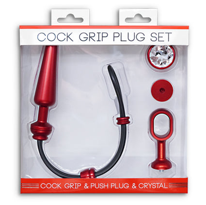 Cock Grip Plug Set Rot Gr. M