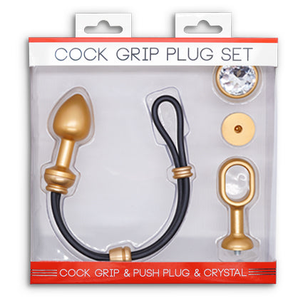 Cock Grip Plug Set Gold Gr. S