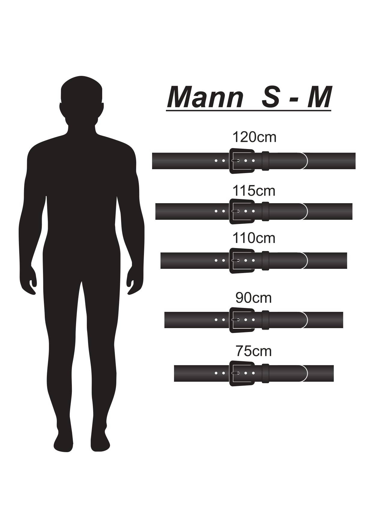 Echtleder Fesselgurte Schwarz Gr. S-M