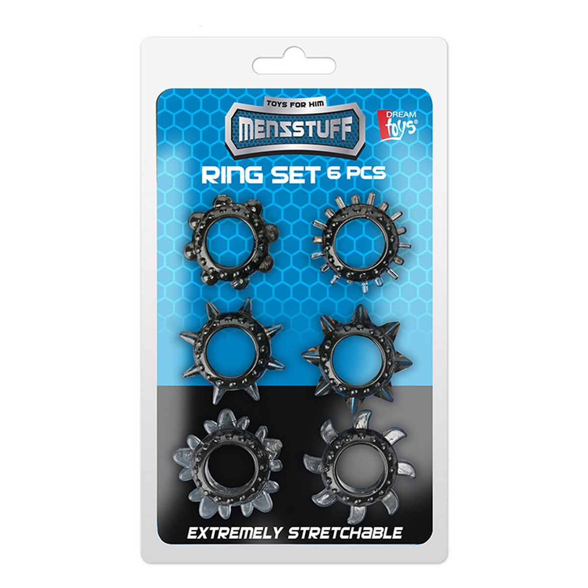 Menzstuff 6 Piece Stretchable Ring Set