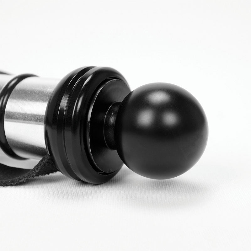 Lederpeitsche mit Alu-Griff 15 Riemen und Kugel