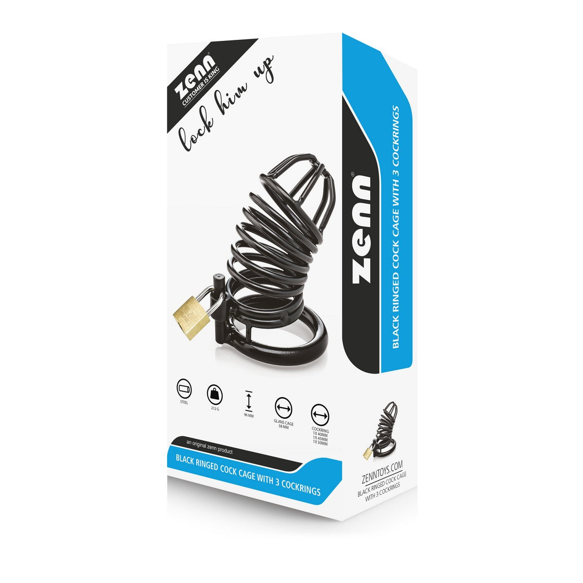 Peniskäfig Schwarz mit 3 Ersatzringen