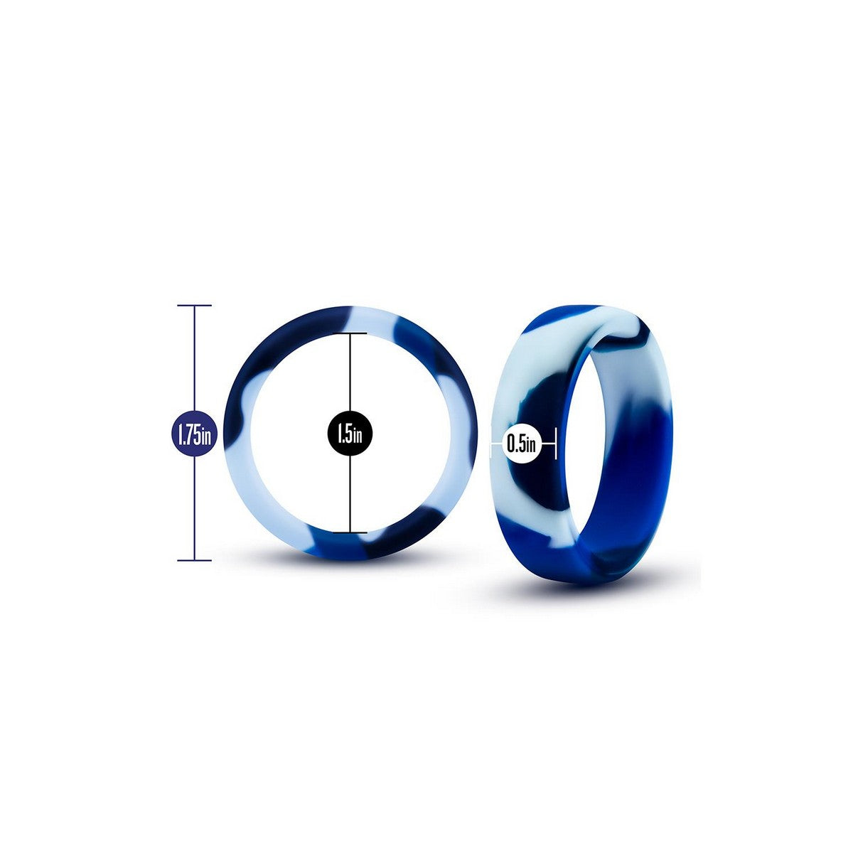 Performance Silicone Camo Blue Penisring