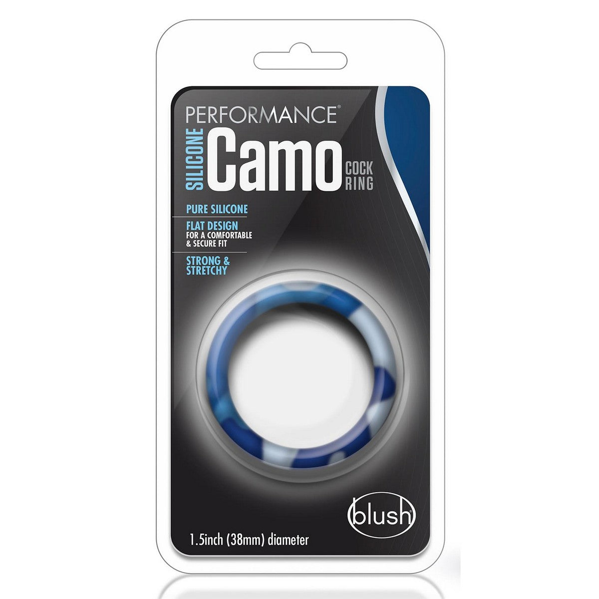 Performance Silicone Camo Blue Penisring