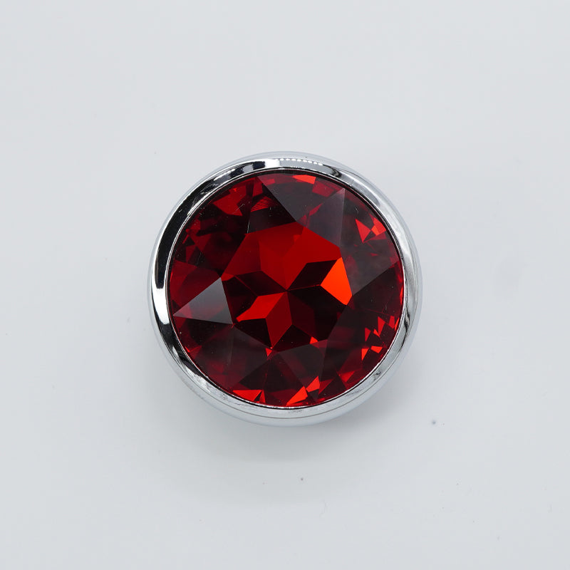 Halterung Verchromt mit Kristall Chrom/Rot