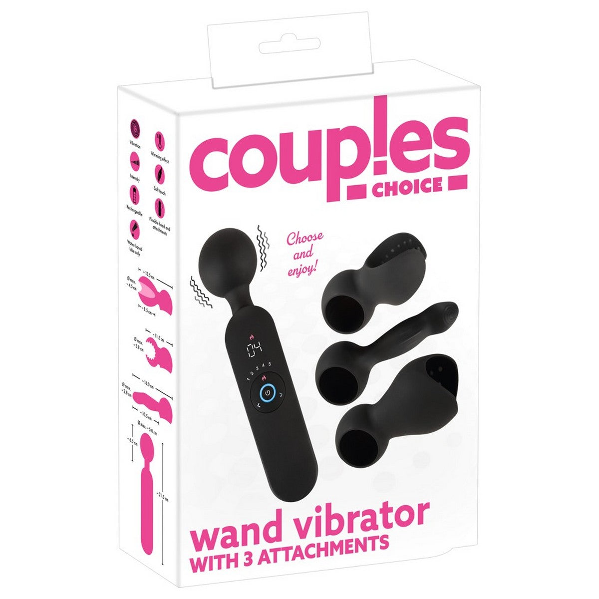 Vibrator mir drei Aufsätzen