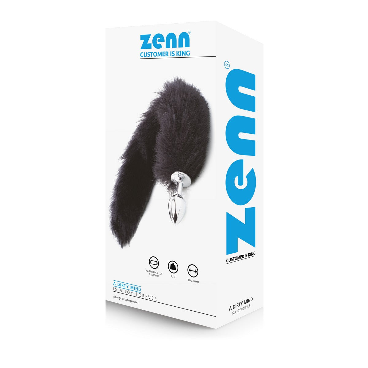 Deluxe Fluffy Fox Plug Schwarz