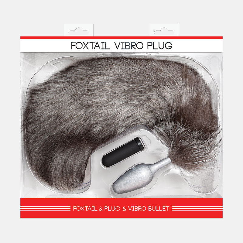 Foxtail Vibro Plug Silber/Schwarz & Weiss Gr. M