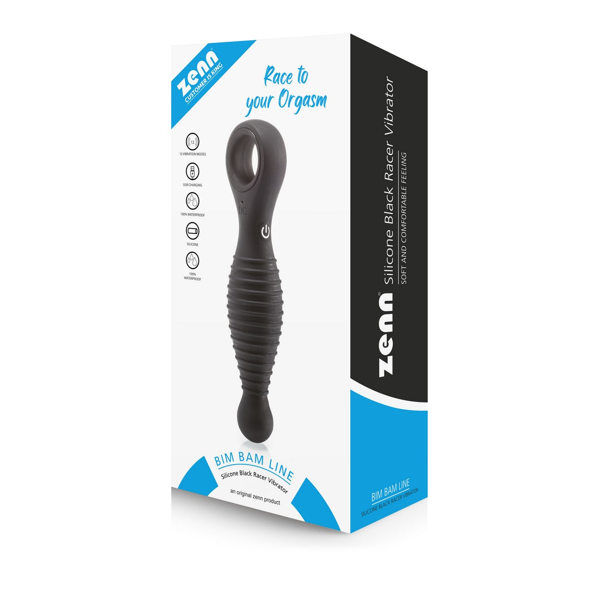 Silicone Black Racer Vibrator