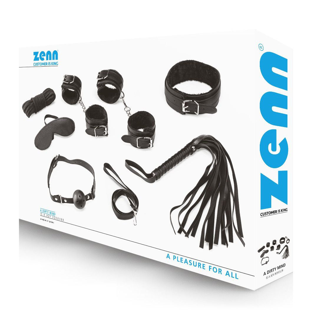 ZENN-10-Piece-Bondage-Beginners-Set-Black-BDSM-Sex-Toy-Mann-Frau-Verpackung