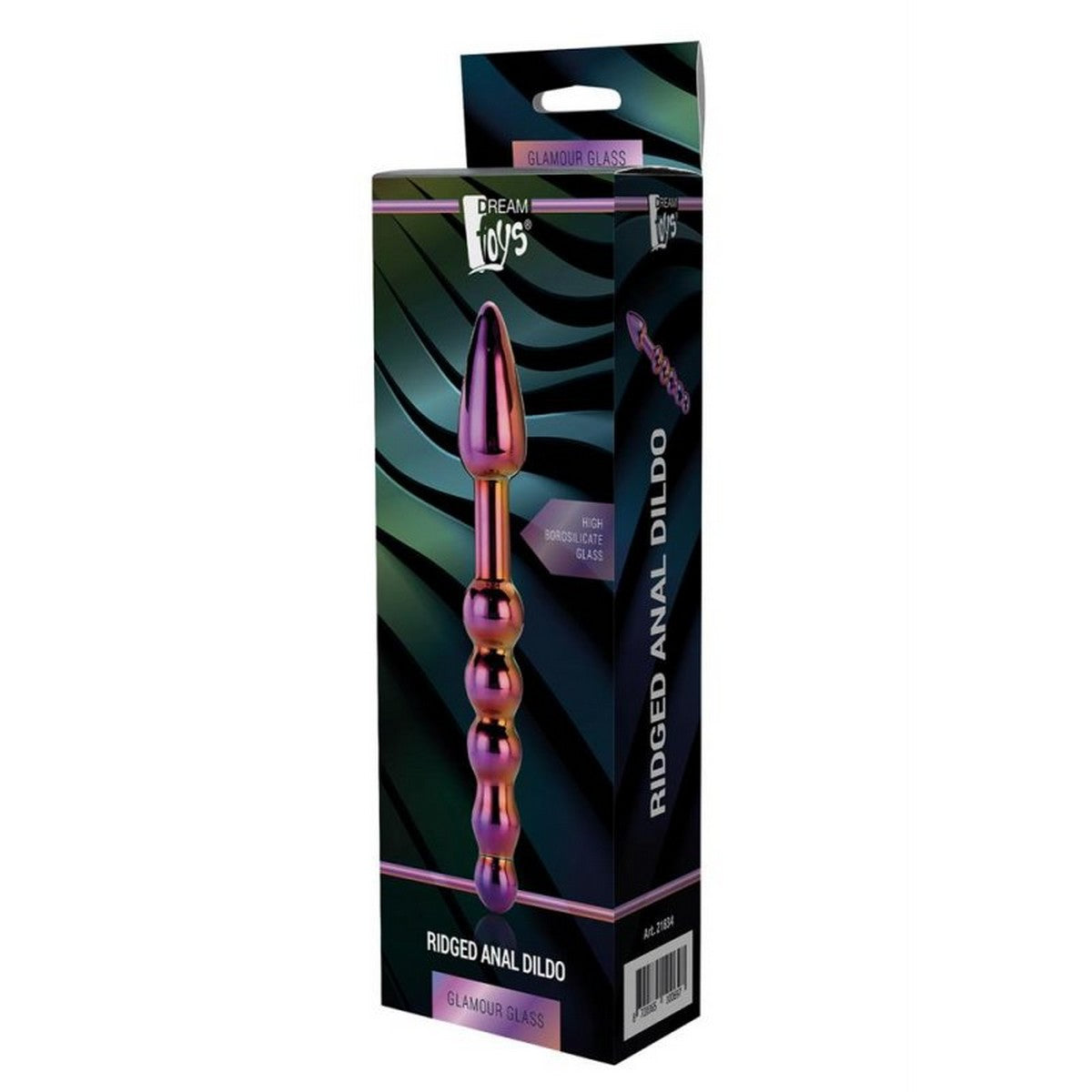 Glamour Glass Ridged Anal Dildo